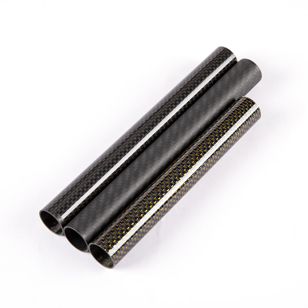 Carbon fiber tube with metal end fittings