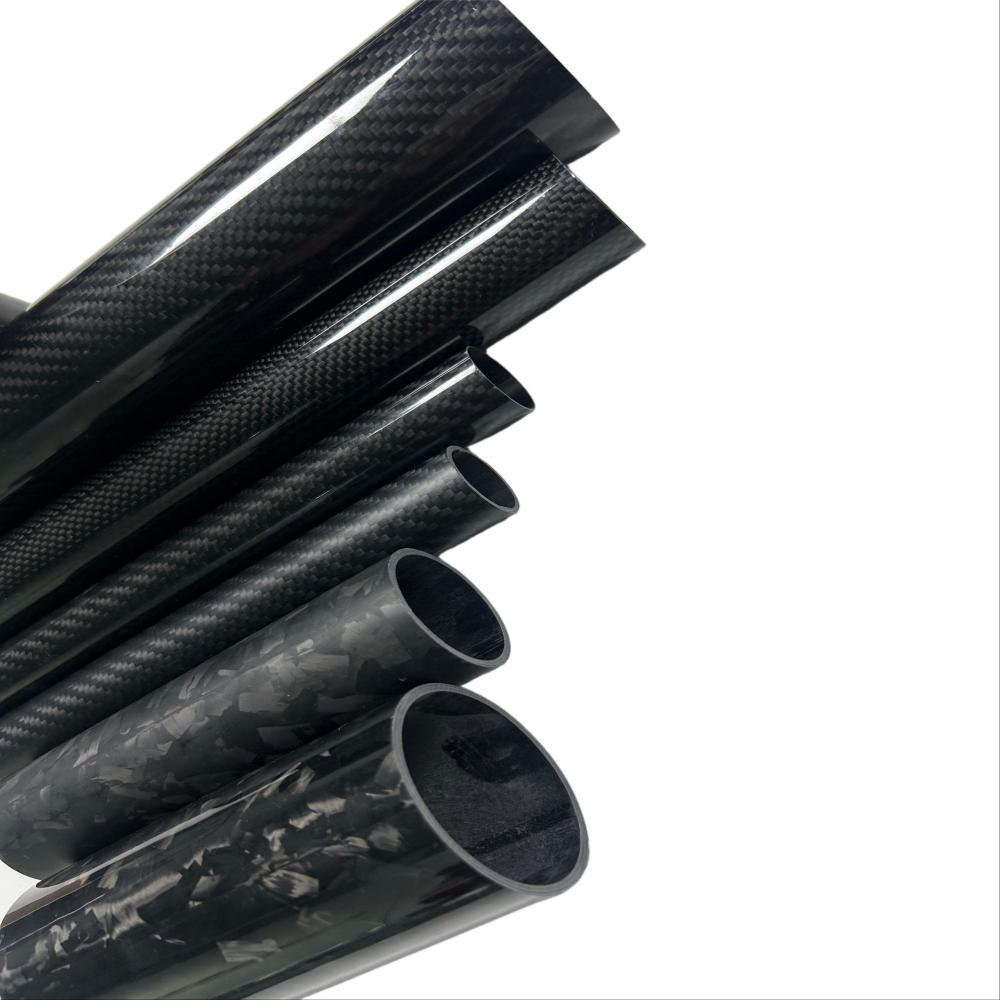 High-performance carbon fiber forged tubing close-up view
